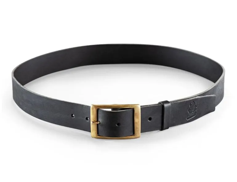 Men &SONS Leather Goods>Black Leather Belt