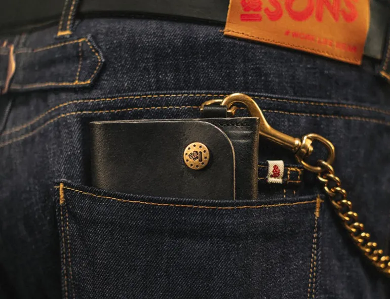 Men &SONS Leather Goods>Black Leather Wallet