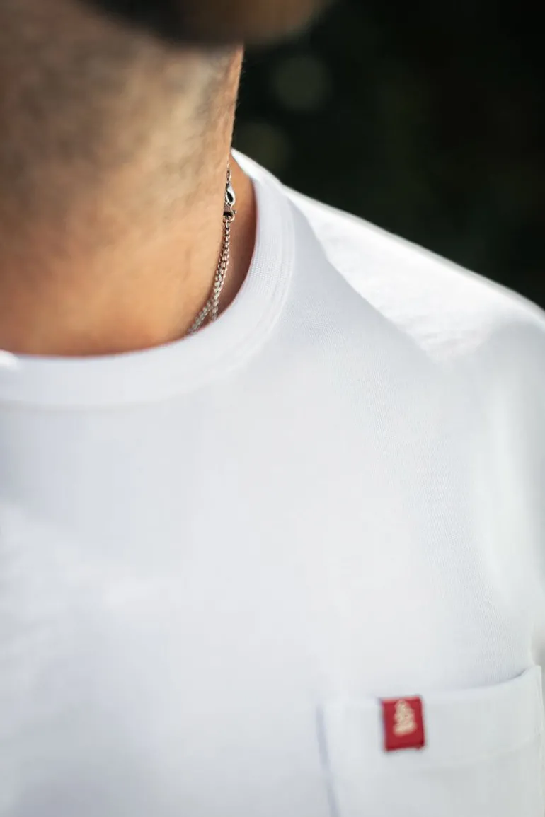 Men &SONS Tops>Boxer Pocket T-Shirt White