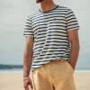 Men &SONS Tops>Breton Striped T Shirt Blue