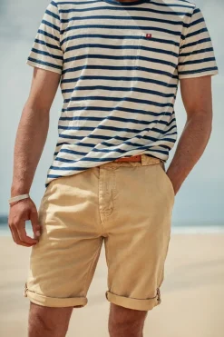 Men &SONS Tops>Breton Striped T Shirt Blue