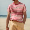 Men &SONS Tops>Breton Striped T Shirt Red