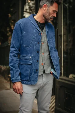 Men &SONS Jackets & Coats>Crafter Indigo Wash Chore Jacket