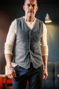 Men &SONS Waistcoats>Grey Lincoln Waistcoat / Vest