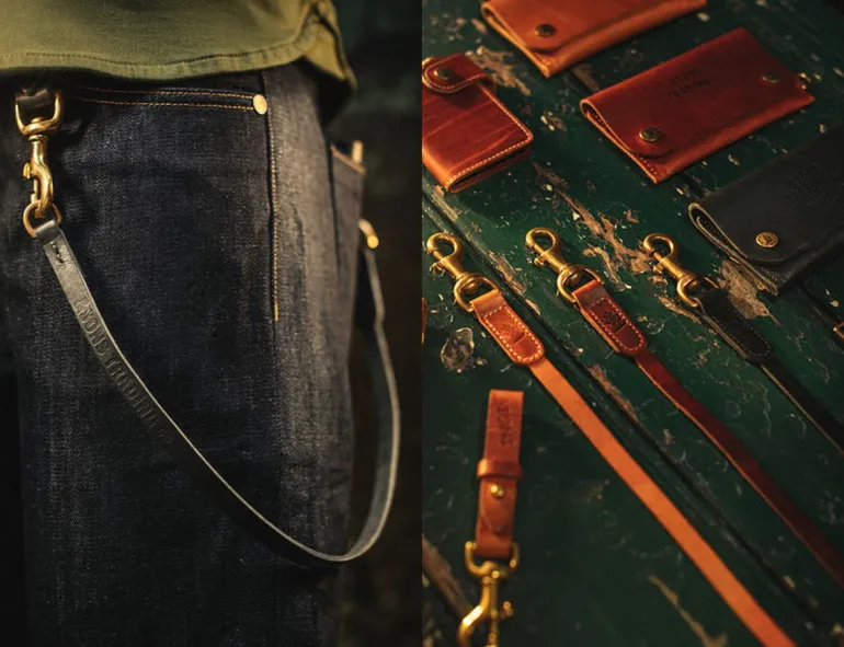 Men &SONS Leather Goods>Leather Lanyard - Black