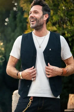 Men &SONS Waistcoats>Navy Lincoln Waistcoat / Vest