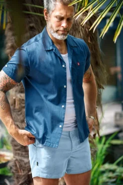 Men &SONS Bottoms & Shorts>Newman Swim Shorts Sky Blue