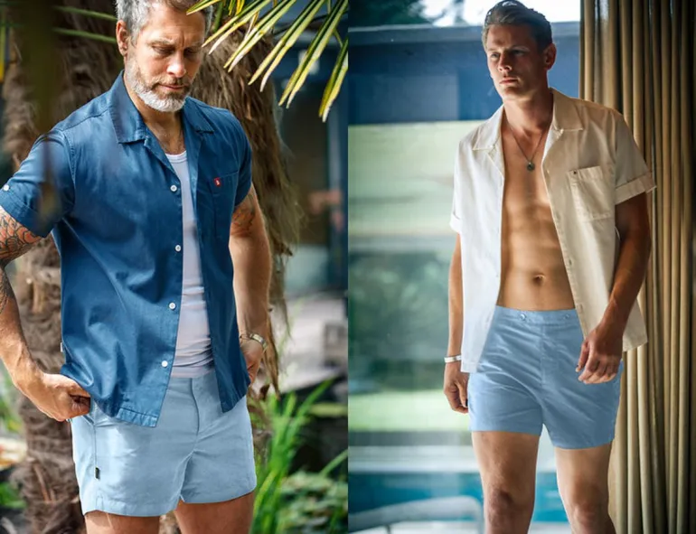 Men &SONS Bottoms & Shorts>Newman Swim Shorts Sky Blue