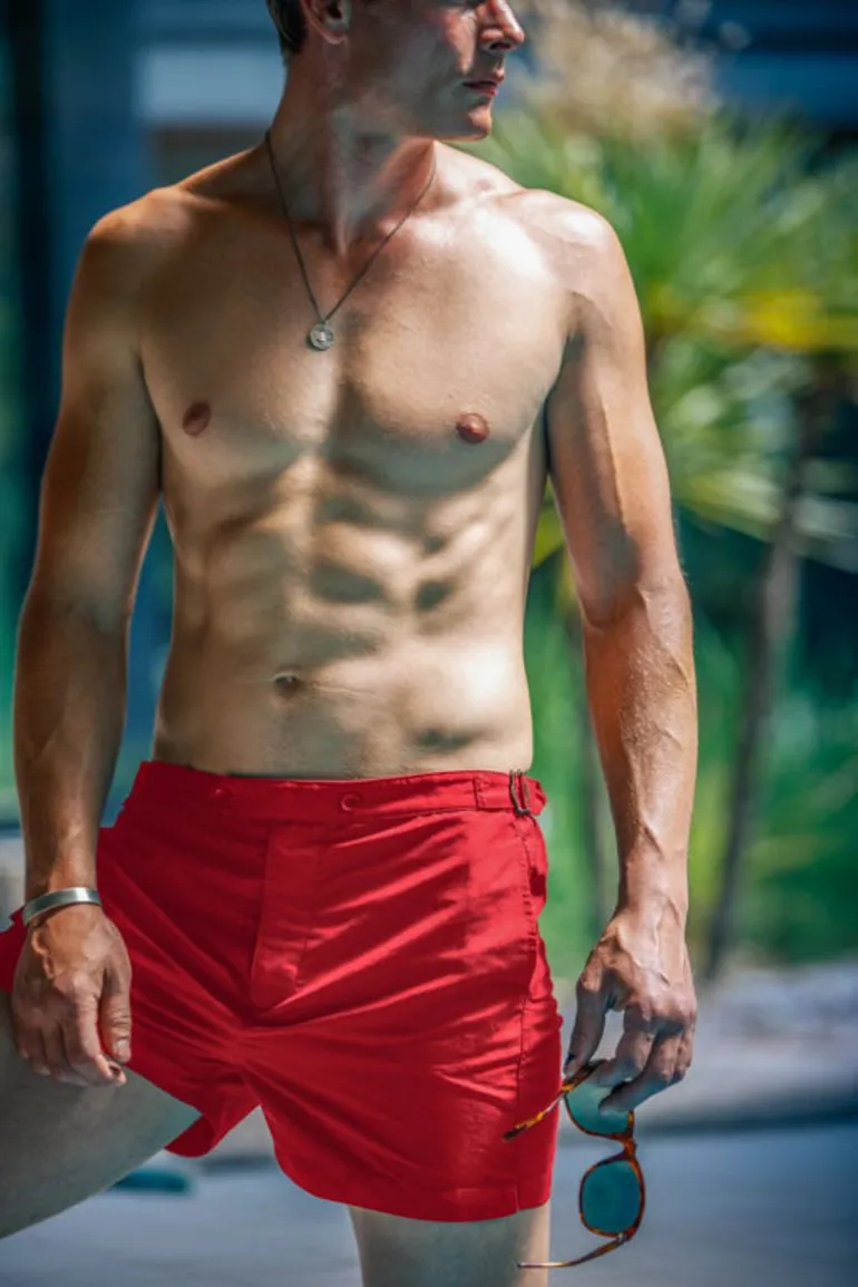 Men &SONS Bottoms & Shorts>Newman Swim Shorts Vintage Red