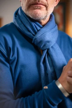 Men &SONS Knitwear>Outlaw Scarf Denim Blue