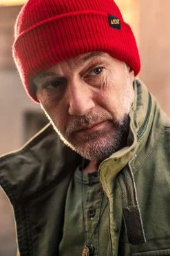 Men &SONS Knitwear>Poppy Red Atlantic Watch Cap / Beanie