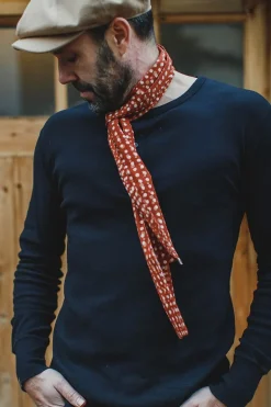 Men &SONS Scarves>Rust Dot Japanese Scarf