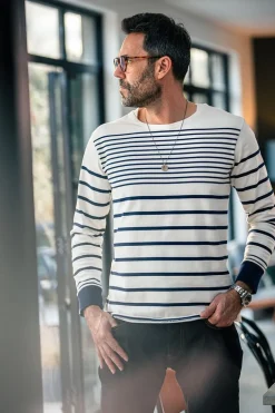 Men &SONS Tops>21 Breton Long Sleeve Top