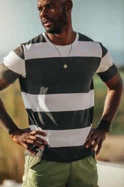 Men &SONS Tops>75 T-Shirt Black Stripe