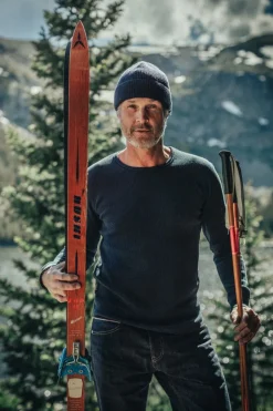 Men &SONS Tops>Base Waffle Crew Neck Navy