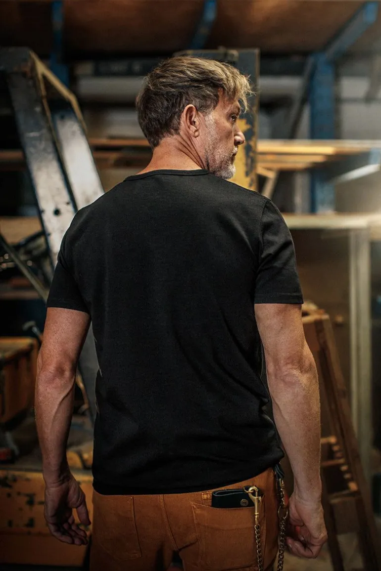 Men &SONS Tops>Boxer Pocket T-Shirt Black