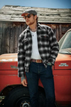 Men &SONS Jackets & Coats>Cab Coat Grey Check