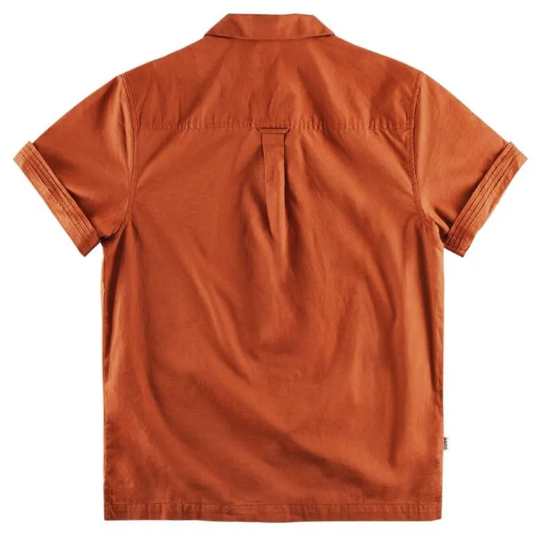 Men &SONS Tops>Cabana Shirt Burnt Orange