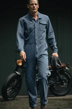 Men &SONS Bottoms & Shorts>Churchill Coveralls Dark Denim