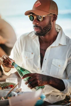 Men &SONS Tops>Coast Long Sleeve Shirt Off-White