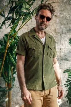 Men &SONS Tops>Coast Shirt Army Green