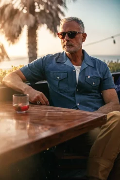 Men &SONS Tops>Coast Shirt Navy