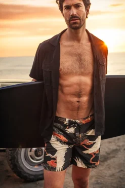 Men &SONS Bottoms & Shorts>Crown Swim Shorts Black