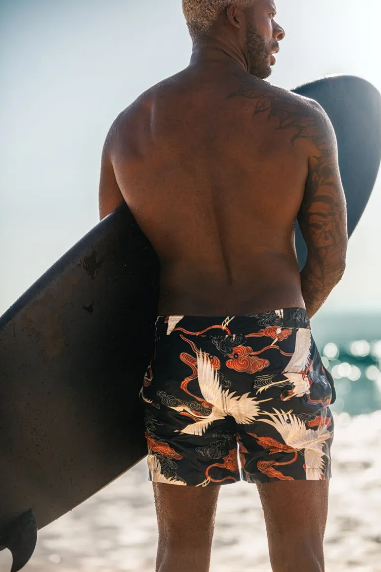 Men &SONS Bottoms & Shorts>Crown Swim Shorts Black
