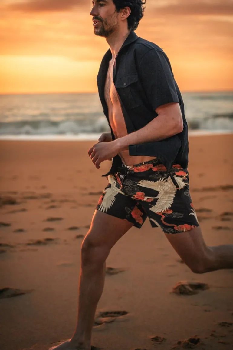 Men &SONS Bottoms & Shorts>Crown Swim Shorts Black