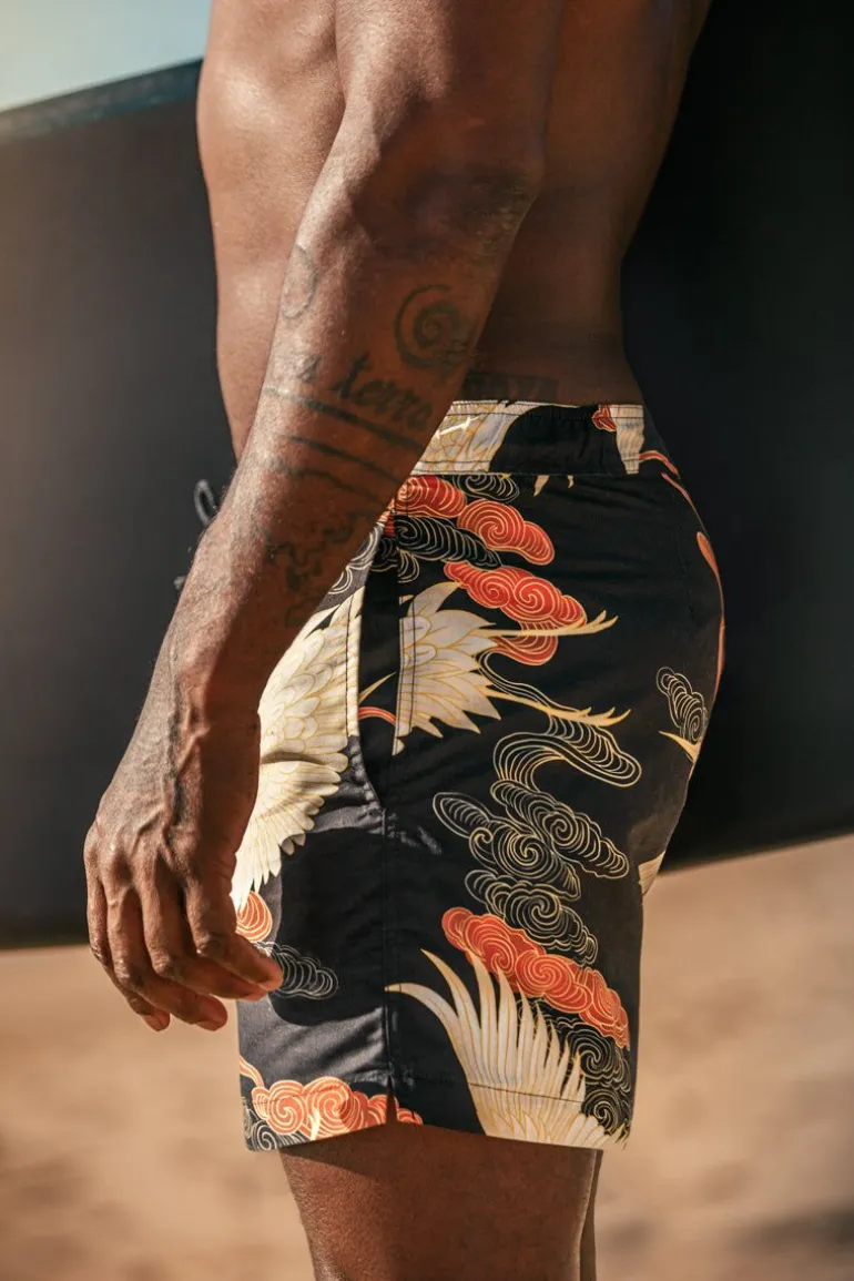 Men &SONS Bottoms & Shorts>Crown Swim Shorts Black