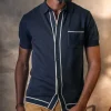 Men &SONS Tops>Dean Polo Navy