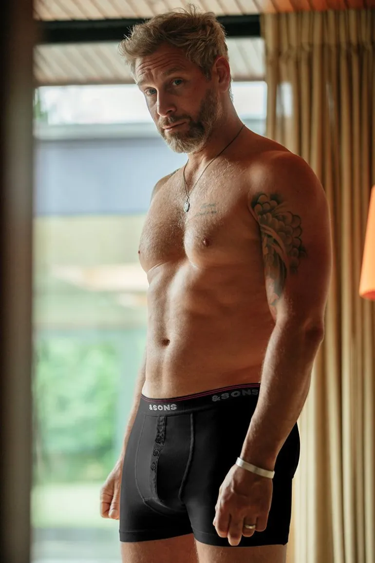 Men &SONS Tops>Essentials Boxer Shorts Black