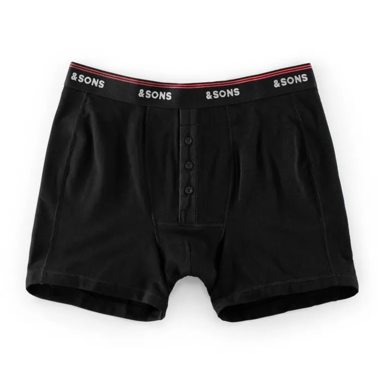 Men &SONS Tops>Essentials Boxer Shorts Black