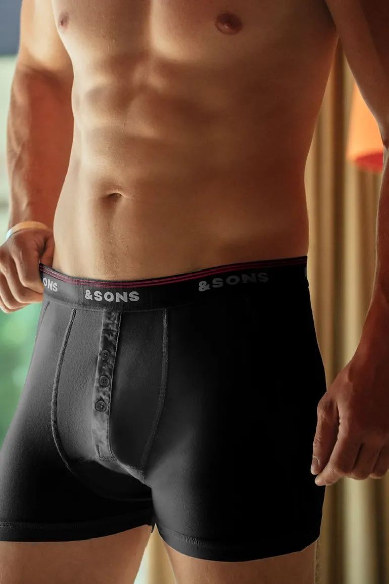 Men &SONS Tops>Essentials Boxer Shorts Black