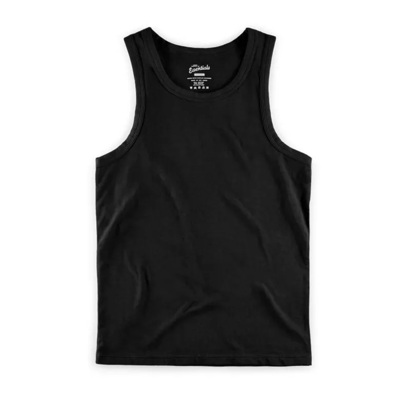 Men &SONS Tops>Essentials Vest Black