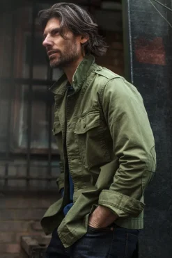 Men &SONS Jackets & Coats>Flag Overshirt Army Green