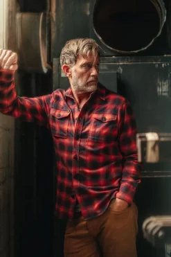 Men &SONS Tops>Logger Shirt Red