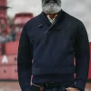 Men &SONS Jackets & Coats>Port Shawl Collar Jumper Navy