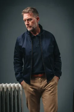 Men &SONS Jackets & Coats>Rebel Harrington Jacket Navy