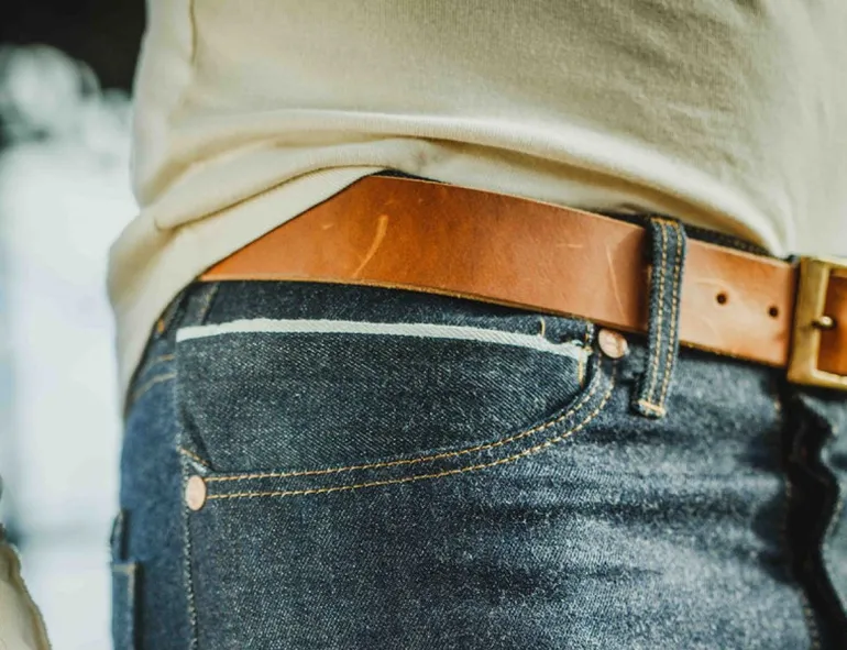 Men &SONS Leather Goods>Tan Leather Belt