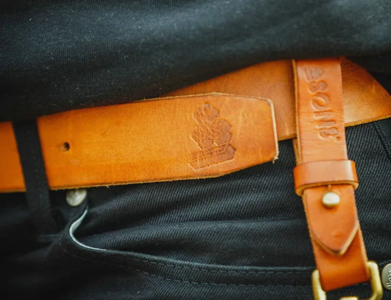 Men &SONS Leather Goods>Tan Leather Belt