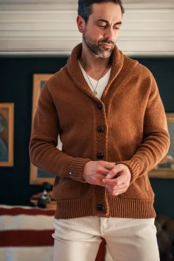 Men &SONS Jackets & Coats>Turner Cardigan Rust