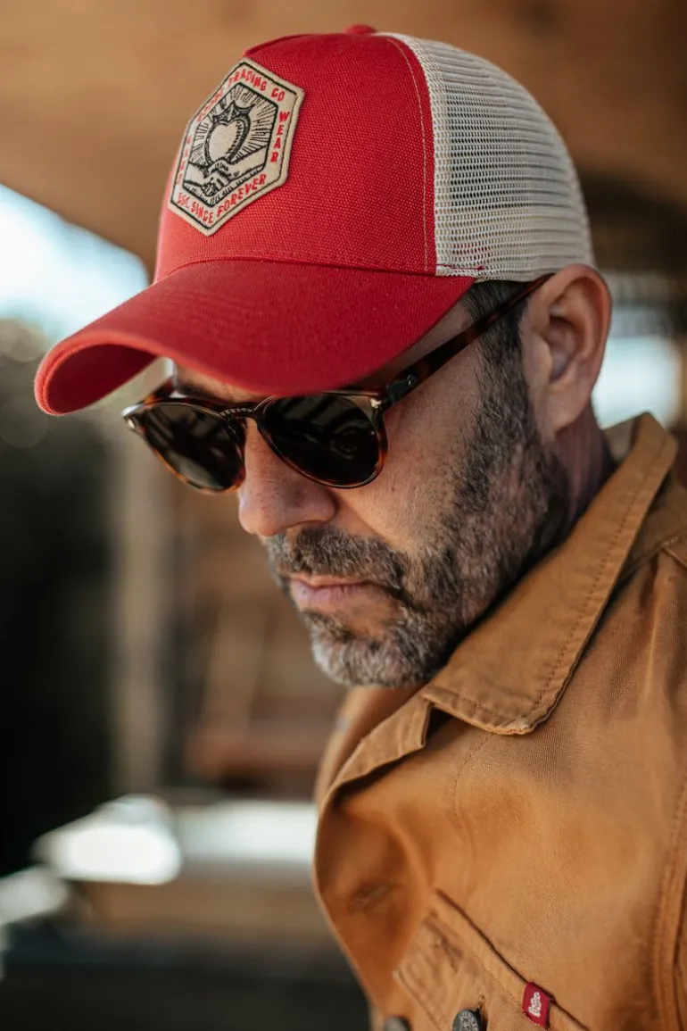 Men &SONS Headwear>Union Trucker Cap Vintage Red