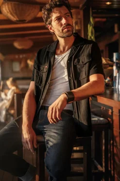 Men &SONS Tops>Westside Shirt Black