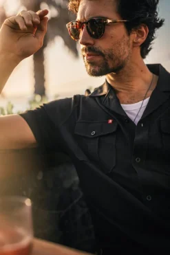 Men &SONS Tops>Westside Shirt Black