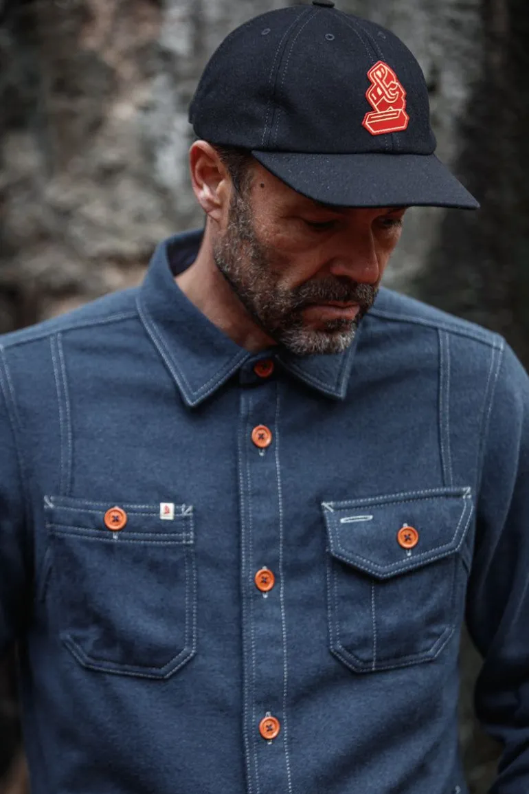 Men &SONS Headwear>Woollen Snap Cap Navy