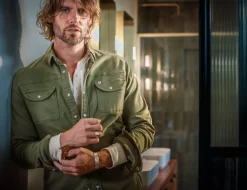 Men &SONS Tops>Sunday Shirt Army Green