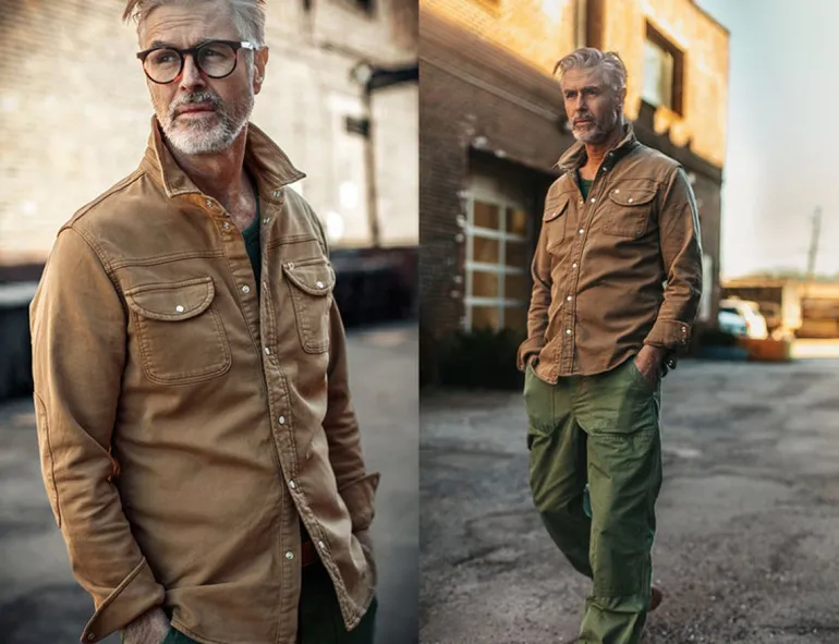 Men &SONS Tops>Sunday Shirt Dark Tan