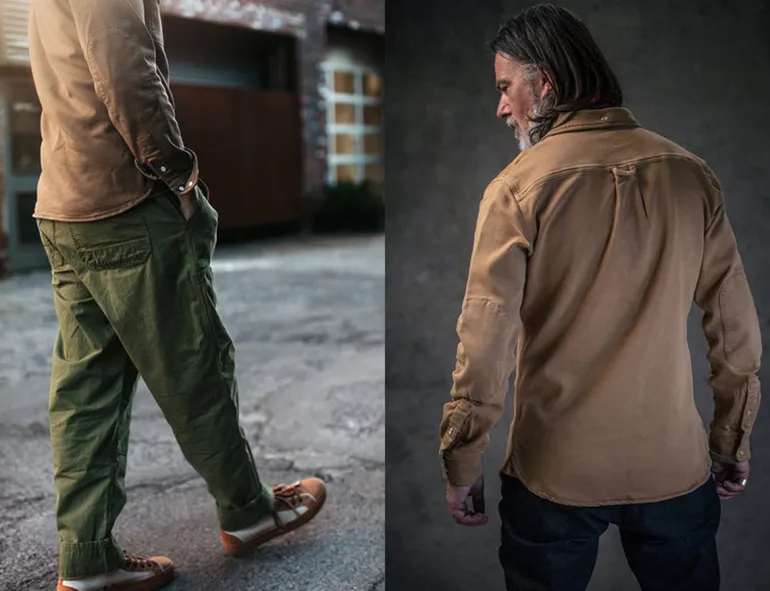 Men &SONS Tops>Sunday Shirt Dark Tan