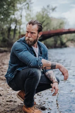 Men &SONS Tops>Sunday Shirt Light Denim